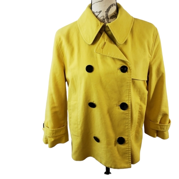 Lauren Ralph Lauren Yellow Double Breasted Coat - Picture 1 of 8